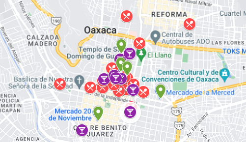 snapshot de mapa de Oaxaca